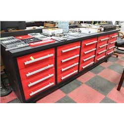 NEW RED AND BLACK 20 DRAWER TOOL CABINET/WORKBENCH