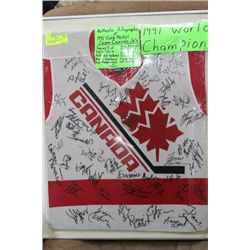 1991 TEAM CANADA  JERSEY AUTOGRAPHED