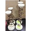 Image 1 : SET OF 4 IRON BIRD DESIGN CANDLE HOLDERS