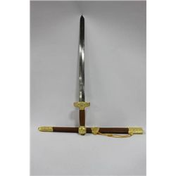 #13 WOOD HANDLED AND SHEATH SWORD