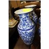 Image 1 : PAIR OF BLUE AND WHITE CHINESE VASES 14"