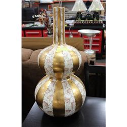 EGGSHELL GOLD LEAF FINISH HOURGLASS VASE