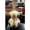 Image 1 : EGGSHELL GOLD LEAF FINISH HOURGLASS VASE