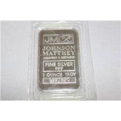 1 OZ TROY 0.999 SILVER BAR