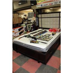 SHOWHOME QU SIZE BEDFRAME W STORAGE DRAWERS
