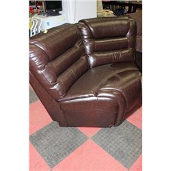 CHOCOLATE BROWN LEATHER CORNER WEDGE