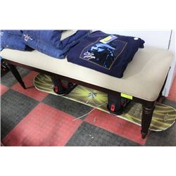SHOWHOME WOOD AND FABRIC BENCH