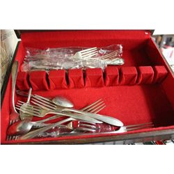 SILVER FLATWARE SET IN CASE