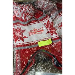 BOX OF BUDWEISER RED WINTER HATS