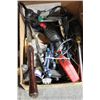 Image 1 : BOX FULL OF SKIL DRILL BITS, PLIERS, SAWS,