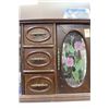 Image 1 : MIRRORED TOP JEWELLERY BOX W/ CONTENTS