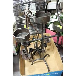 4PC. WROUGHT IRON CANDLE HOLDERS