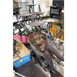 WROUGHT IRON REINDEER CANDLE HOLDER