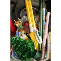 LARGE CLEAR BIN W/ CHRISTMAS & CLEARPHONE