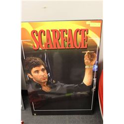SCARFACE ON WOOD PLAQUE IN COLOUR 22" X 34"