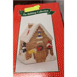 CERAMIC TOYLAND HOUSE COOKIE JAR