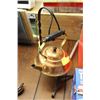 Image 1 : COPPER TEAPOT W/ WROUGHT IRON HOLDER