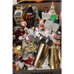 LARGE BOX W/ CERAMIC ILLUMINATING HOUSES,