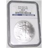 Image 1 : 2010 *EARLY RELEASES* CERTIFIED BY NGC MS-69 SILVER EAGLE SERIAL #3375021-039!! SILVER EAGLE CAME OU