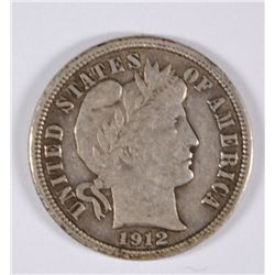1912-S BARBER DIME XF+
