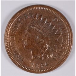 1864 BRONZE INDIAN CENT AU CLASHED DIE CAN BE SEEN IN OBVERSE FIELD