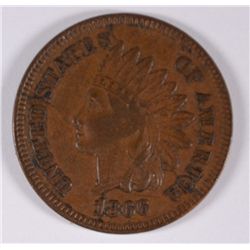 1866 INDIAN CENT VF WEAK STRIKE