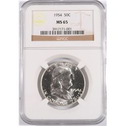 1954 FRANKLIN HALF DOLLAR, NGC MS-65