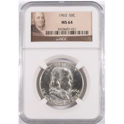 1963 FRANKLIN HALF DOLLAR, NGC MS-64