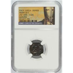 (AD 1035-1125) ITALY, LUCCA-DENIER NGC GENUINE