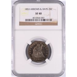 1853 SEATED QUARTER NGC XF-40