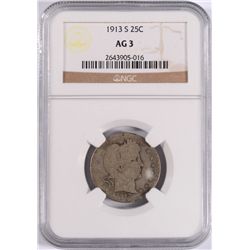 1913-S BARBER QUARTER NGC AG-3