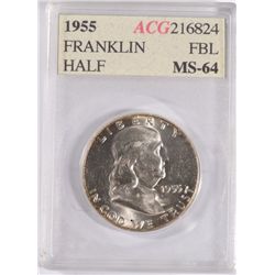 1955 FRANKLIN HALF DOLLAR ACG MS-64 FBL