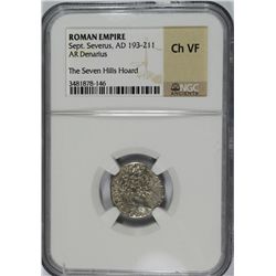 (AD 193-211) ROMAN EMPIRE (AR DENARIUS) NGC CH VF