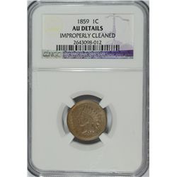 1859 INDIAN HEAD CENT NGC AU DETAILS