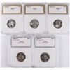 Image 1 : (5) SILVER PROOF SLABBED STATEHOOD QUARTERS (SC, NH, NY, RI, VT)