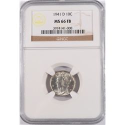 1941-D MERCURY DIME NGC MS-66 FB