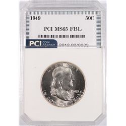 1949 FRANKLIN HALF DOLLAR, PCI MS-65 FBL  TRENDS FOR $225.00