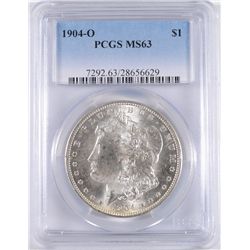1904-O MORGAN SILVER DOLLAR, PCGS MS-63