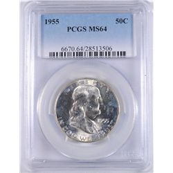 1955 FRANKLIN HALF DOLLAR PCGS MS-64 (BUGS BUNNY VARIETY)