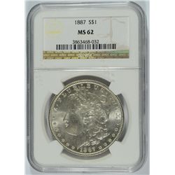 1887 MORGAN DOLLAR NGC MS-62