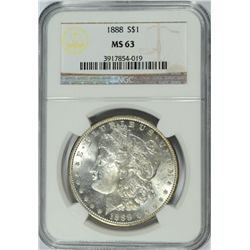 1888 MORGAN DOLLAR NGC MS-63
