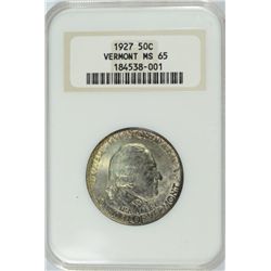 1927 VERMONT COMMEN HALF DOLLAR NGC MS-65