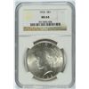 Image 1 : 1922 PEACE DOLLAR NGC MS-64