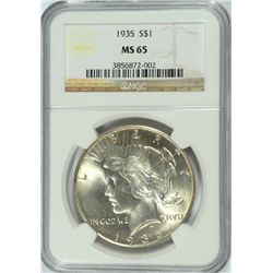 1935 PEACE DOLLAR NGC MS-65