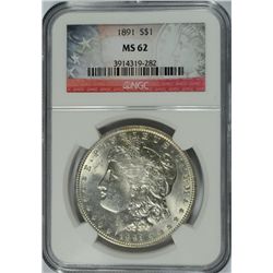 1891 MORGAN DOLLAR NGC MS-62