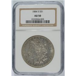 1884-S MORGAN DOLLAR NGC AU-50