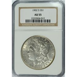 1902-S MORGAN DOLLAR NGC AU-55
