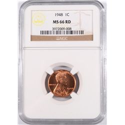 1948 LINCOLN CENT NGC MS-66 RD