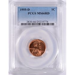 1955 D Lincoln Cent PCGS MS66 RED