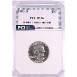 1963-D WASHINGTON QUARTER, PCI MS-67  TRENDS  FOR $3000.00